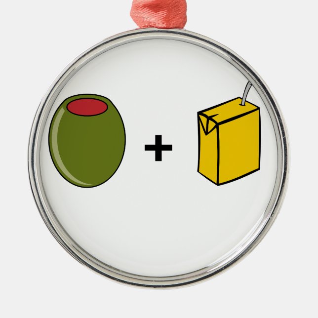 Olive Juice I Love You Metal Ornament (Front)