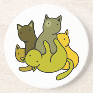 Olive kittens coaster