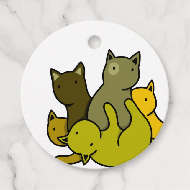 Olive kittens favour tags (Front)