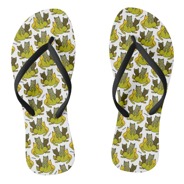 Olive kittens flip flops (Footbed)