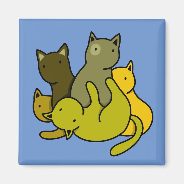Olive kittens magnet (Front)