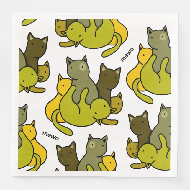 Olive kittens napkin (Front)