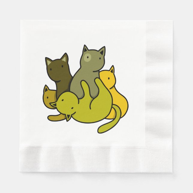 Olive kittens napkin (Front)