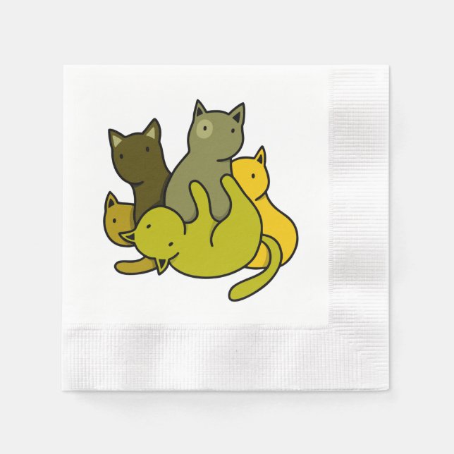 Olive kittens napkin (Front)
