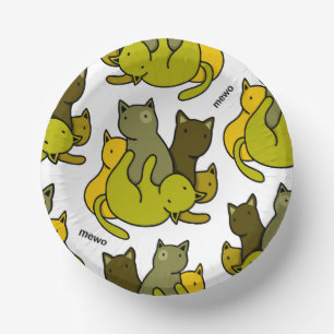 Olive kittens paper plate