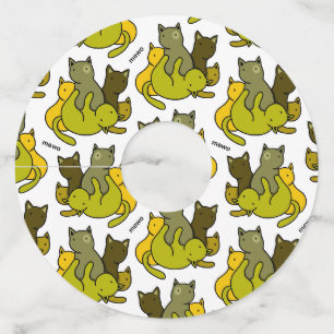 Olive kittens wine glass tag
