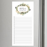 Olive Leaf Branches To Do List Magnetic Notepad<br><div class="desc">Market list grocery shopping list design featuring watercolor olive leaves personalized with your name.</div>
