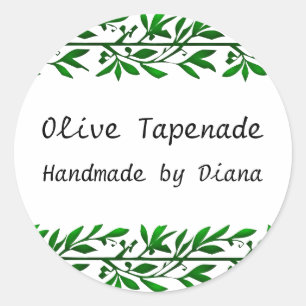 Olive Leaf Custom Recipe or Soap Label Stickers