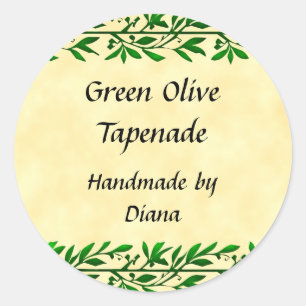 Olive Leaf Custom Recipe or Soap Label Stickers