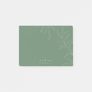Olive leaf monogram design post it notes