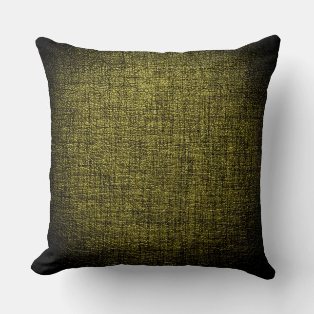 Olive Leather Throw Pillow (Front)