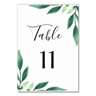 Olive Leaves and Gold Geometric Wedding Table Num Number