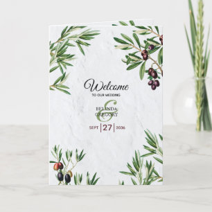Olive Leaves Greek Island Wedding Order of Service Program