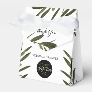 Olive Leaves Greenery Wedding Favor Box