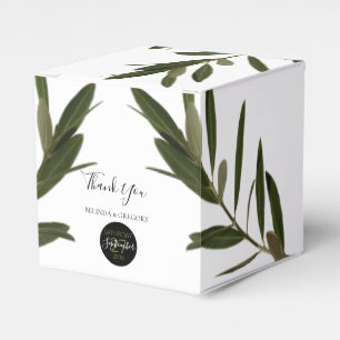 Olive Leaves Greenery Wedding Favor Box