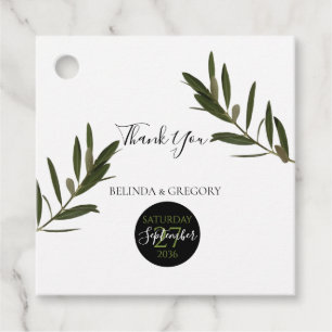 Olive Leaves Greenery Wedding Gift Favour Tags