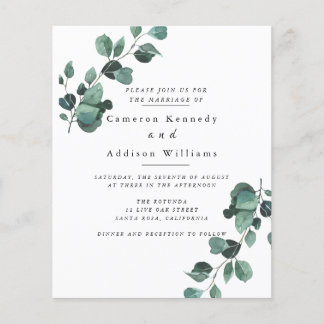 Olive Leaves, Greenery Wedding Invitation Flyer