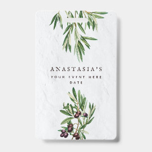 Olive Leaves Mediterranean Greek Island  Badge