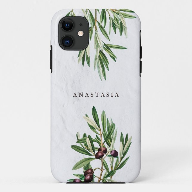 Olive Leaves Mediterranean Greek Island  Case-Mate iPhone Case (Back)
