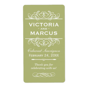Olive Mariage Vin Bouteille Monogramme Favoriser l