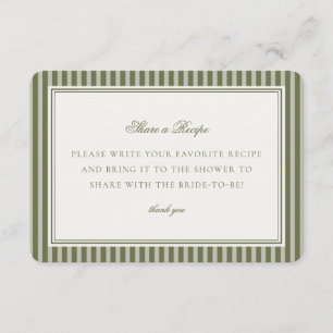 Olive Martini Green Striped Share a Recipe Insert