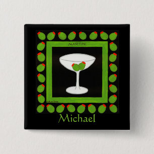 Olive Martini Retro Nom de la boisson Badge person