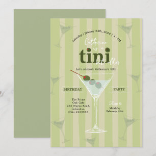 Olive Martini Theme Birthday Invitation