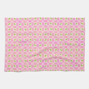 Olive Me Loves Olive You Retro Pink Olive Pattern Kitchen Towel
