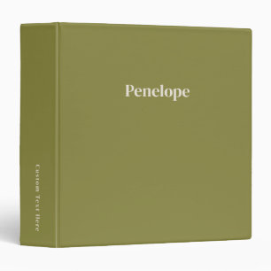 Olive Minimalist Personalized Binder