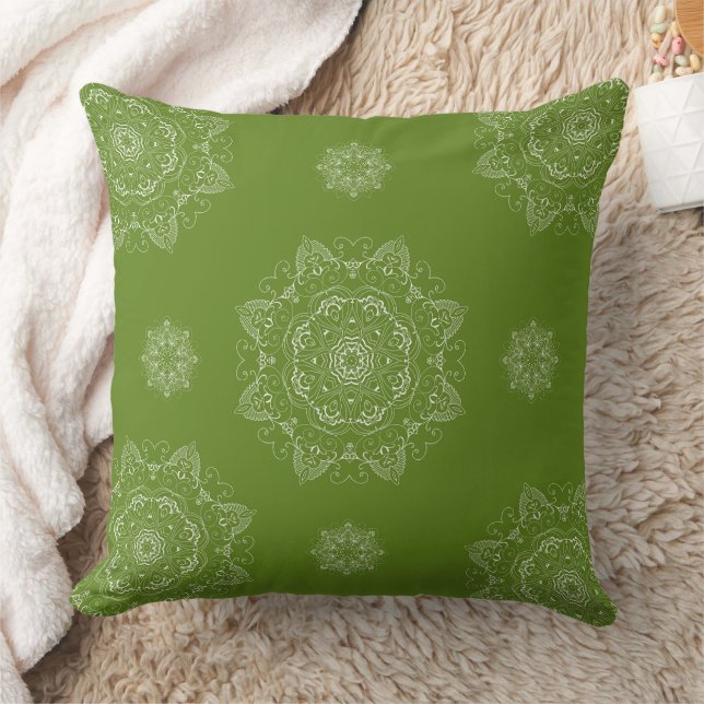 Olive minimaliste Motif Coussin carré (Couverture)