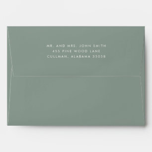 Olive Modern Return Address on Back Flap Envelope