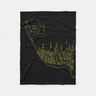 Olive Moomintroll Skiing Down Slope Winter Sports Fleece Blanket