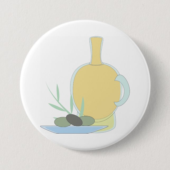 Olive Oil 3 Inch Round Button (Front)