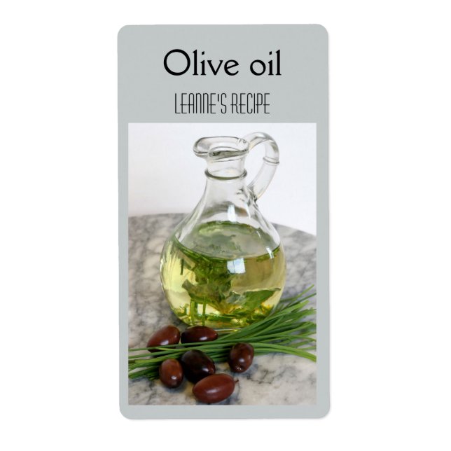 Olive oil and chives label (Front)