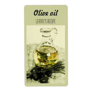 Olive oil and chives label
