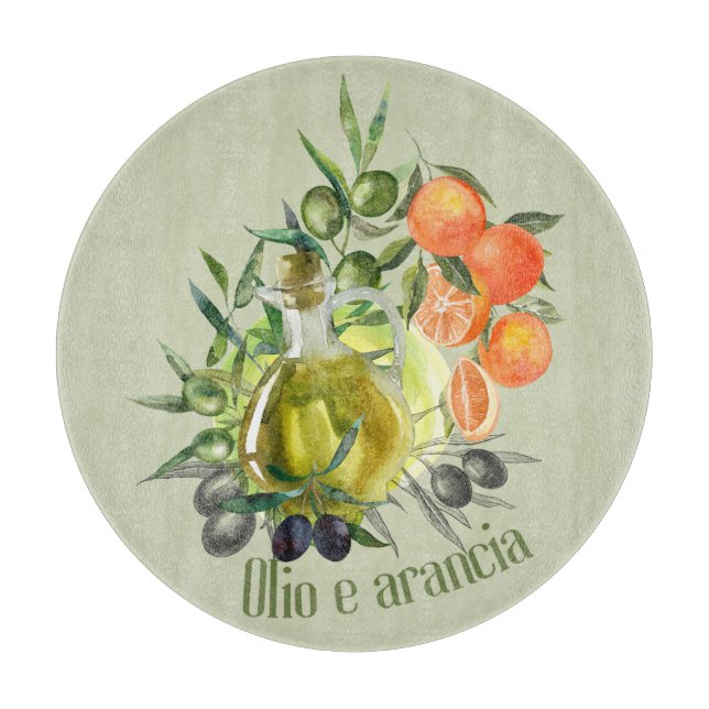 Olive oil and Orange:  Cutting Board (Front)