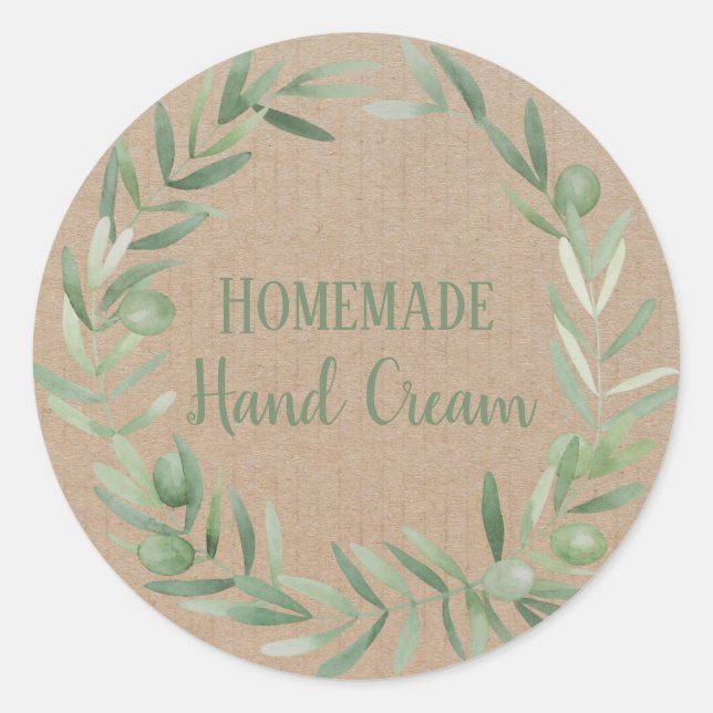 Olive Oil Bottle Rustic Vintage Wreath Craft Label (Front)