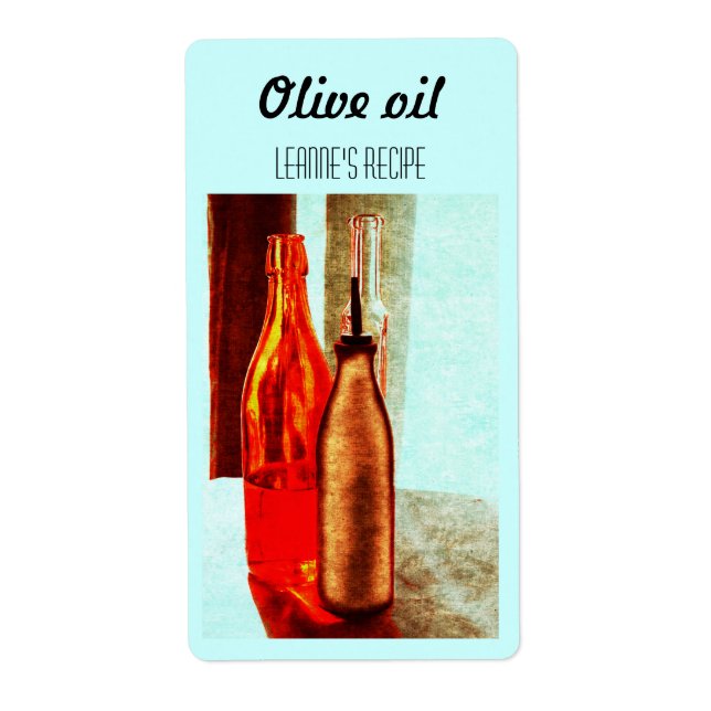 Olive oil bottles still life label (Front)