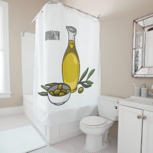 Olive oil cartoon illustration