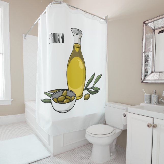 Olive oil cartoon illustration  (In Situ)