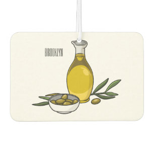 Olive oil cartoon illustration air freshener