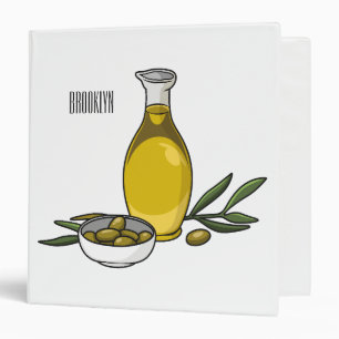 Olive oil cartoon illustration binder