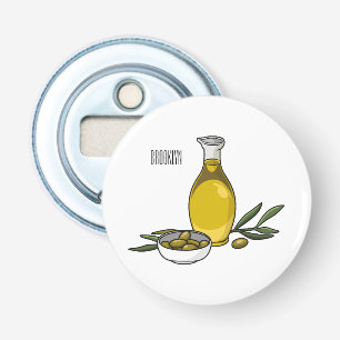 Olive oil cartoon illustration  bottle opener