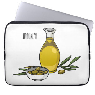 Olive oil cartoon illustration laptop sleeve