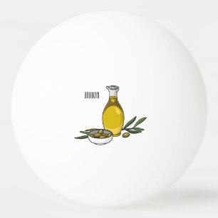 Olive oil cartoon illustration ping pong ball