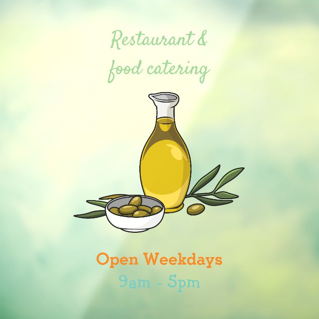Olive oil cartoon illustration window cling (Sheet 3)