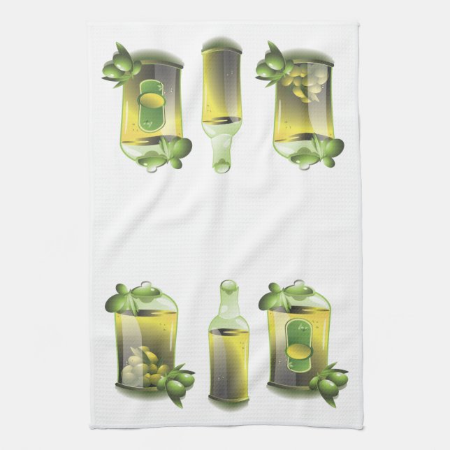Olive Oil EVOO For Chefs Kitchen Towel (Vertical)