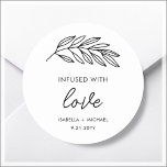 Olive Oil Wedding Favour Labels<br><div class="desc">Customizable minimalist modern olive oil wedding favour bottle labels. Featuring line drawn olive foliage on a clean white background.</div>