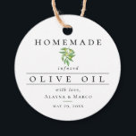Olive Oil Wedding Favour Tags<br><div class="desc">Rustic watercolor olive branch,  personalized olive oil favour tags. Tags feature,  matching green olive pattern backing.</div>