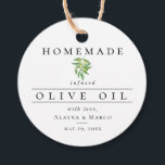 Olive Oil Wedding Favour Tags<br><div class="desc">Rustic watercolor olive branch,  personalized olive oil favour tags. Tags feature,  matching green olive pattern backing.</div>